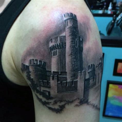 75 Tatuajes de castillos y fortalezas medievales y su。